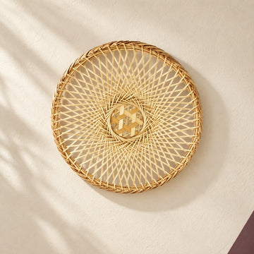 Round Woven Bamboo Wall Accent