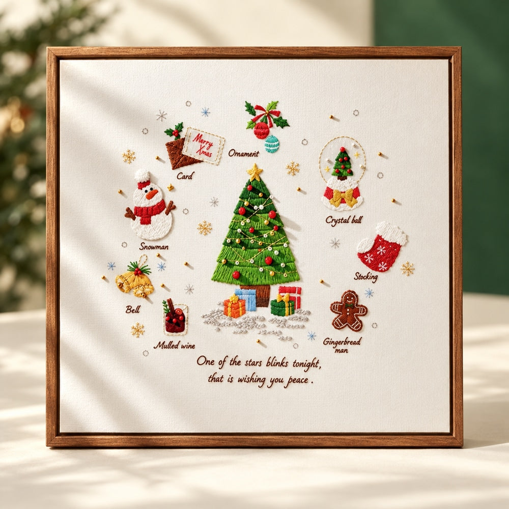 Christmas Embroidery Art DIY Kit