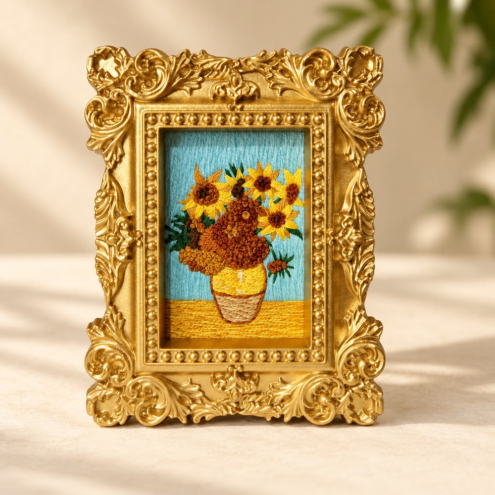 Sunflower Frame Embroidery DIY Magnet