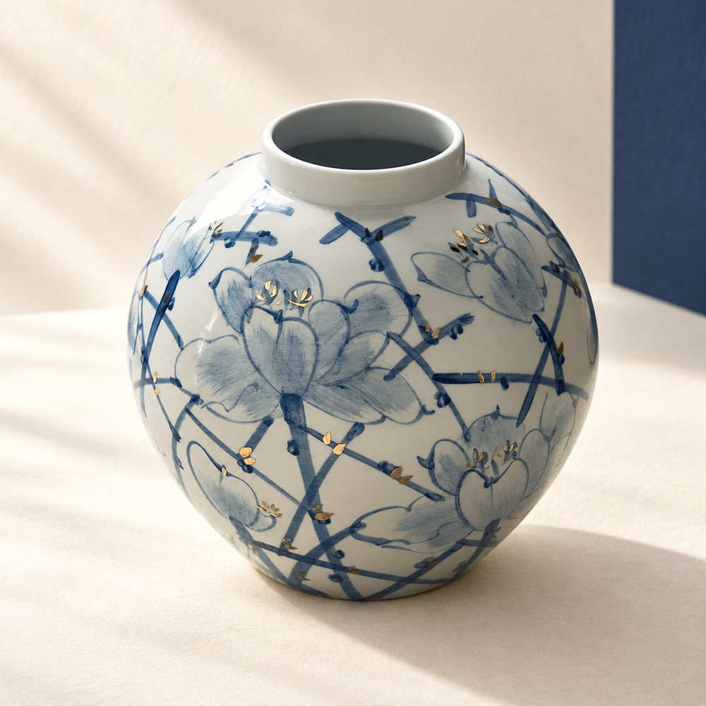 Blue Blossom Ceramic Vase