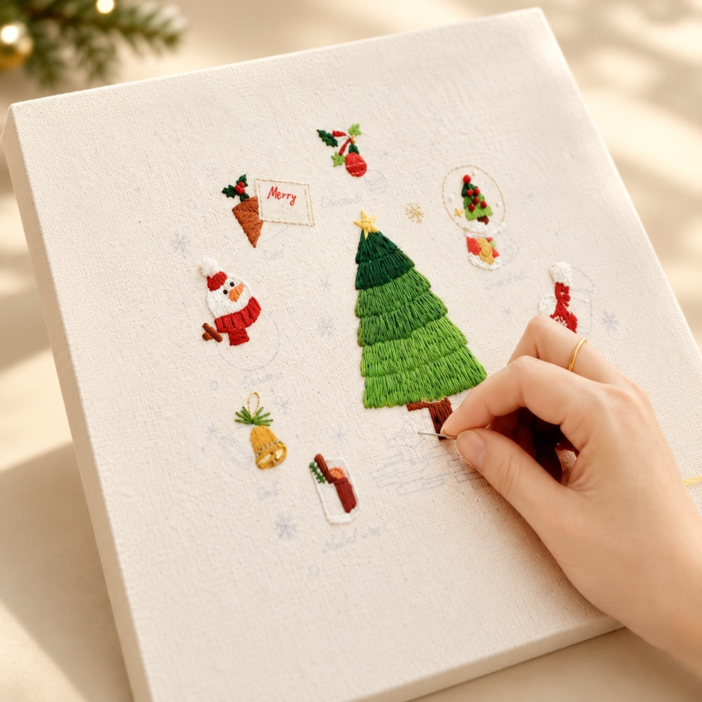 Christmas Embroidery Art DIY Kit