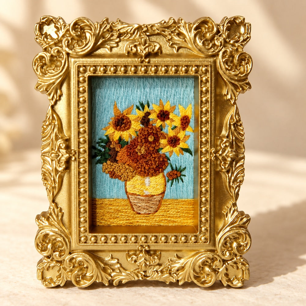 Sunflower Frame Embroidery DIY Magnet