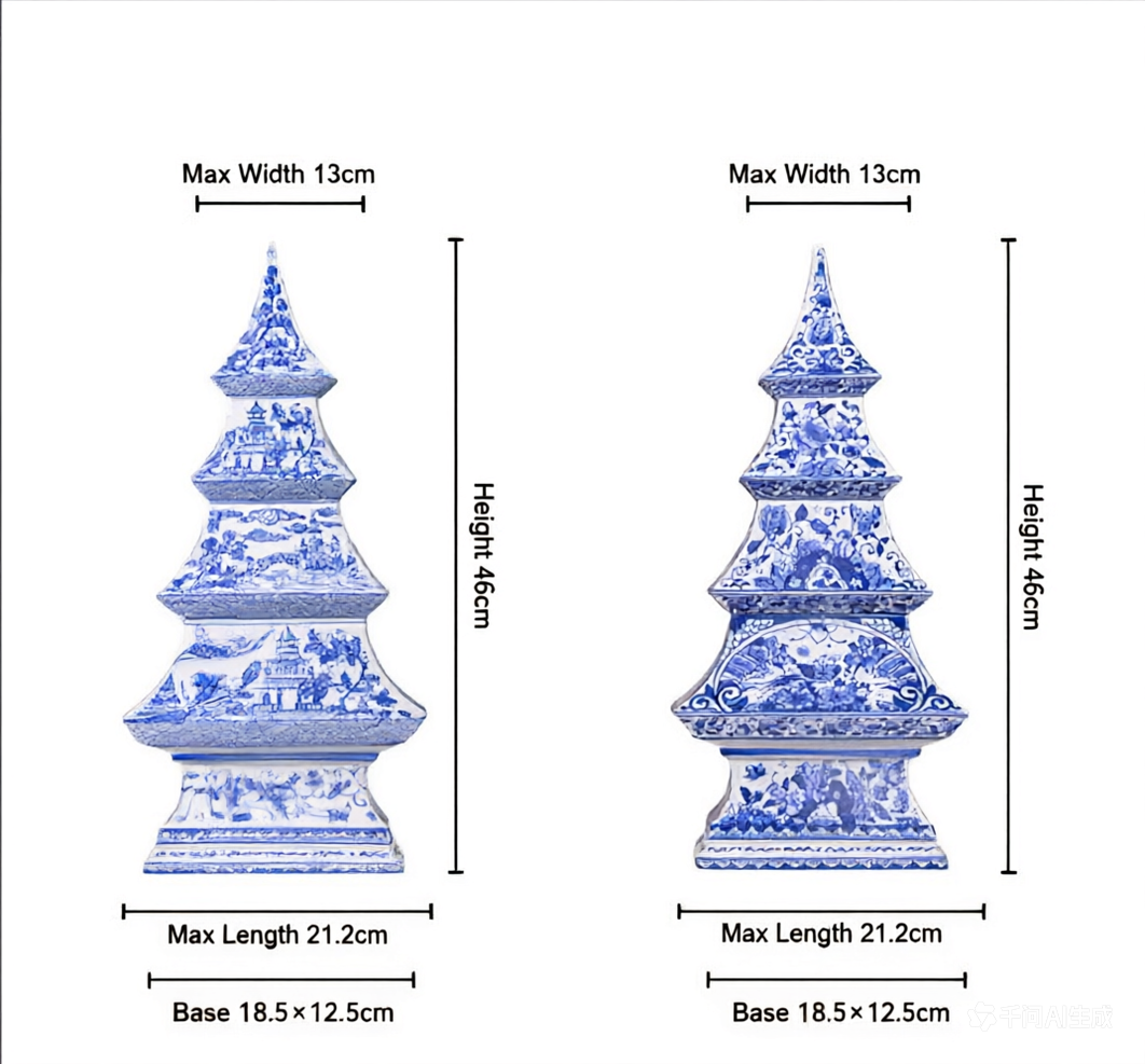 hinese Blue & White Porcelain Christmas Tree