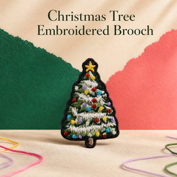 Christmas Tree Embroidered Brooch